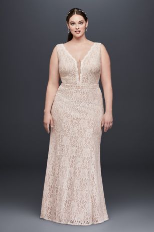 Lace V-Neck Wedding Dress